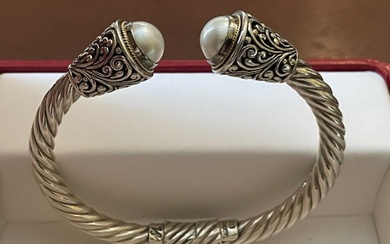 robert manse - 18 kt. Gold, Silver - Bracelet Freshwater Pearl