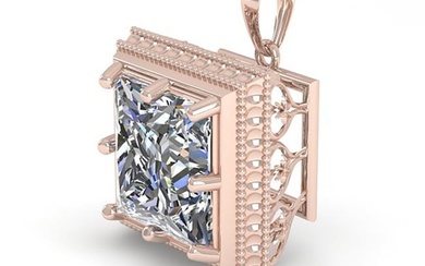1 ctw VS/SI Princess Diamond Necklace Art Deco 18k Rose Gold