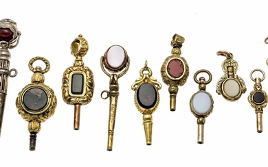 10 antique pocket watch keys