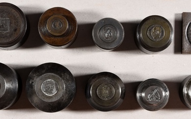 10 coin punches and dies. 19th-20th c Steel, various sizes (some traces of use, 1...