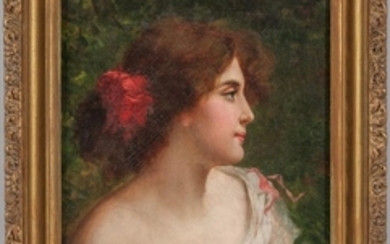 Continental School, 19th Century Profile Portrait of a Young Woman