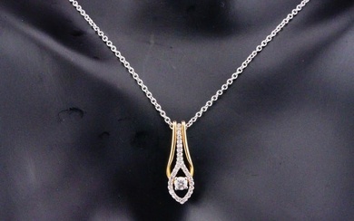 10K White and Yellow Gold and 0.25ctw Diamond Necklace