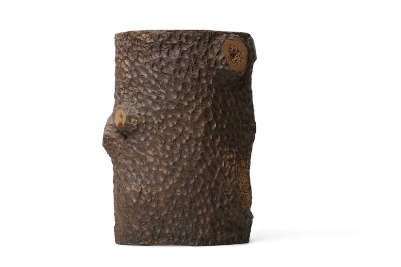 A CHINESE YIXING 'TREE TRUNK' BRUSH POT, BITONG. Moulded...
