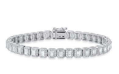 14K White Gold Setting with 5.40ct Diamond Ladies Bracelet