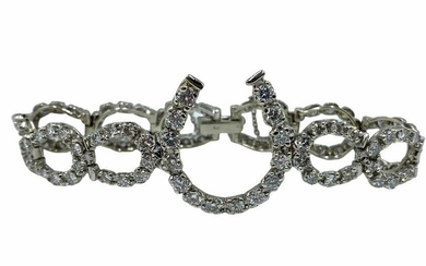 14kt WG and 9.00ct Diamond Horseshoe Bracelet
