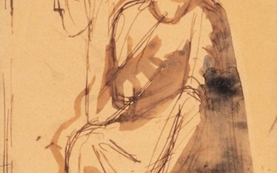 Mario Sironi (Sassari 1885 - Milano 1961), Sitting figure, 1925 ca.