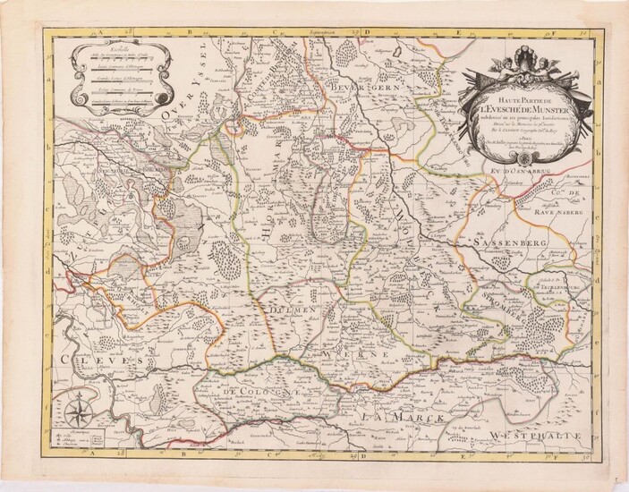 17th Century German Map by Alexis Hubert Jaillot.