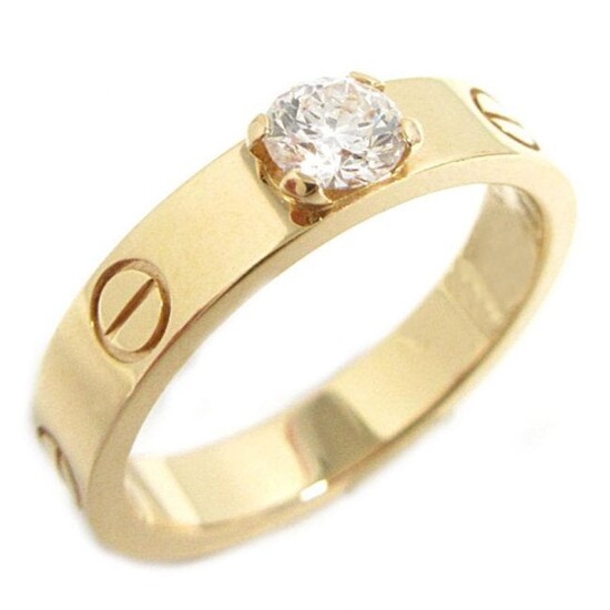 18 K Yellow Gold CARTIER Style Solitaire Diamond Ring