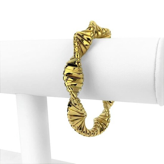 18k Italian Yellow Gold 23.8g Twisted Snake Link Flex
