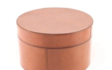 Round Nesting Leather Hat Boxes