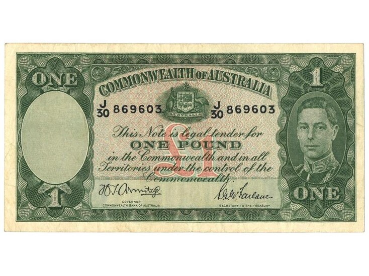 1942 One Pound Bank Note - Amitage & McFarlane