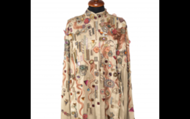 KRIZIA Embroidered taupe tunic (size 42)