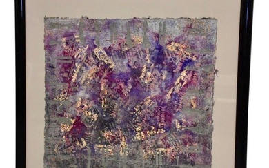 1980s Purple Abstract Modern Art