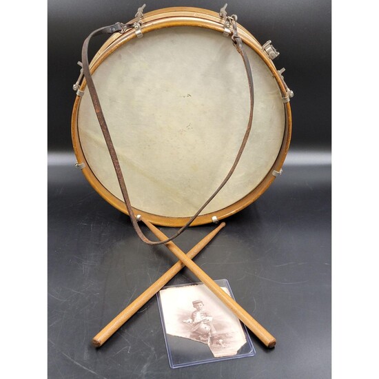 19th C Snare Drum With Sticks, Un-Known Maker