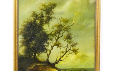 19th century, Dutch School, Oil on panel, A landscape with a...