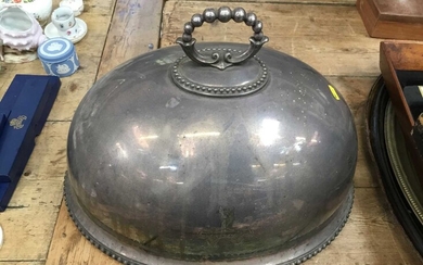 19th century silver plated meat dome
