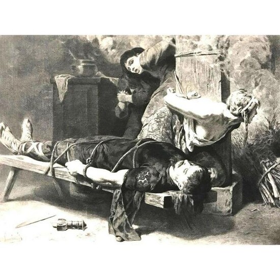 19thc Photogravure, The Death Of Chramn, Merovingian