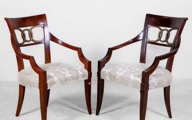 (2) Baker Contemporary open armchairs