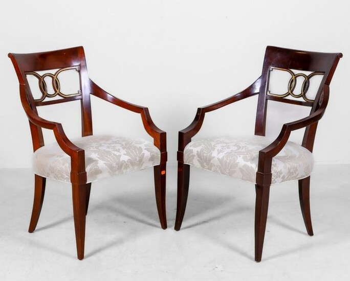 (2) Baker Contemporary open armchairs