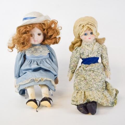 2 Bisque Head Dolls
