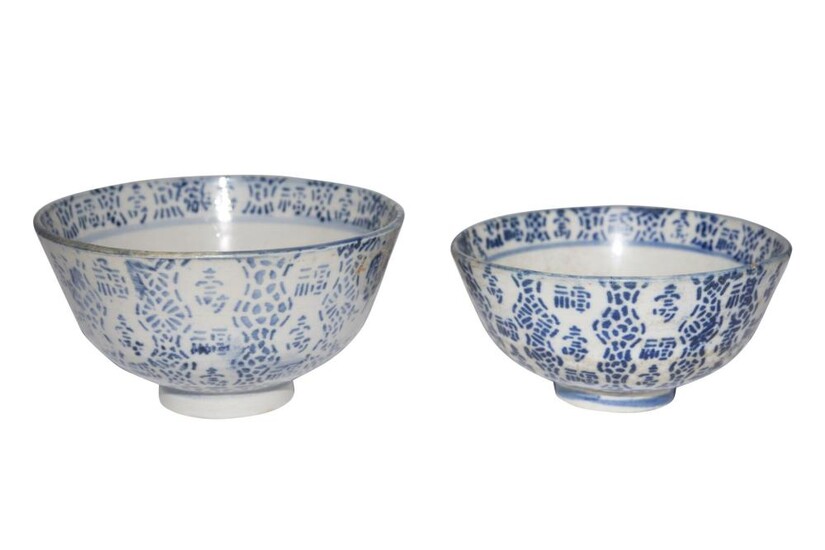 2 rice bowls of different sizes Qing Dynasty | 2 Reisschalen verschiedene Größen Qing Dynastie
