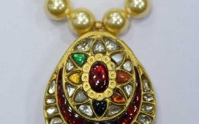 22 kt Gold jewelry Uncut Diamond polki Pendant