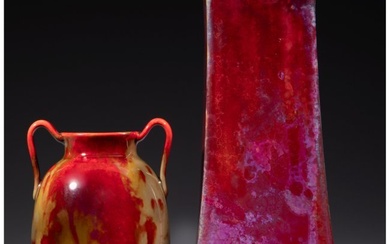 27076: Two Royal Doulton Flambé Glazed Porcelain Vases