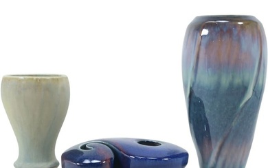 3 Assorted Mid-Century Modern Art Pottery Ceramic Vases in Various Sizes