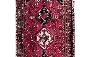 4 x 9 Red Semi-Antique Persian Hamadan Runner