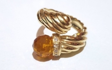 14K Gold ring set with Citrine, W-...