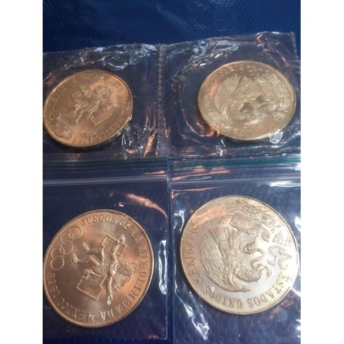 4x uncirculated Mexican silver coins having a face value of ...