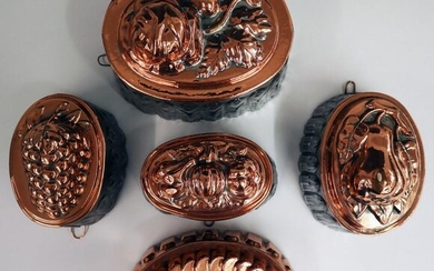 5 Copper Food Molds