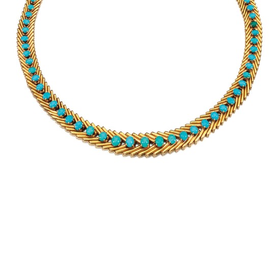Turquoise necklace, Julien Paimbault, 1950s