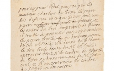 [RENÉ-ANTOINE DE FERCHAULT DE REAUMUR] (1683-1757) « Charbon de terre, les payer &c. » : manuscrit autographe