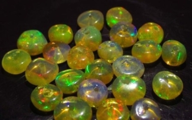 6.51 Ct Genuine 24 Ethiopian Drilled Round Opal Beads