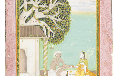 THE BANGLE SELLER (CHOORIYAN WALLAH), KISHANGARH, RAJASTHAN, NORTH INDIA, CIRCA 1820