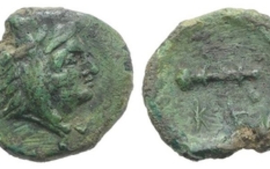 Bruttium, Kroton, c. 350-300 BC. Æ (11mm, 1.14g, 9h). Head...