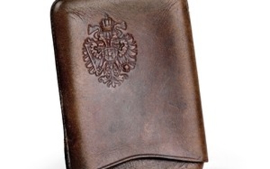 Emperor Francis Joseph I of Austria - a cigarette case with embossed imperial double eagle