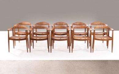 Hans J. WEGNER 1914-2007 Rare suite de dix chaises mod. JH501 dites "The Chair" - 1949