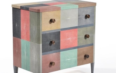 Lamberty Bespoke, a patchwork shagreen chest of drawers