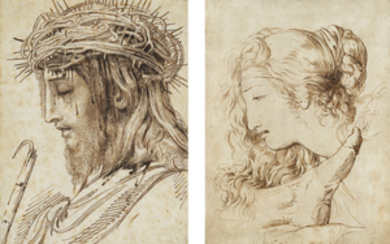Luigi Sabatelli (Florence 1772-1850 Milan), Christ wearing the Crown of Thorns (i); and The Head of Andromache, mourning over the foot of Hector (ii)