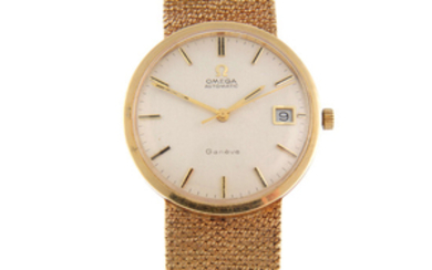 OMEGA - a gentleman's 9ct yellow gold Genève bracelet watch.