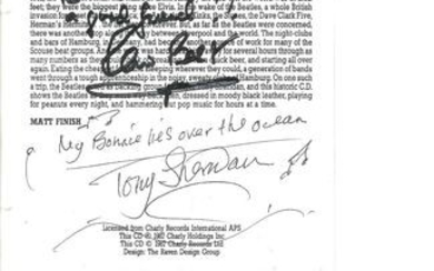 Pete Best and Tony Sheridan signed to inside CD insert for The Beatles featuring Tony Sheridan Hamburg 1966. Good Condition....