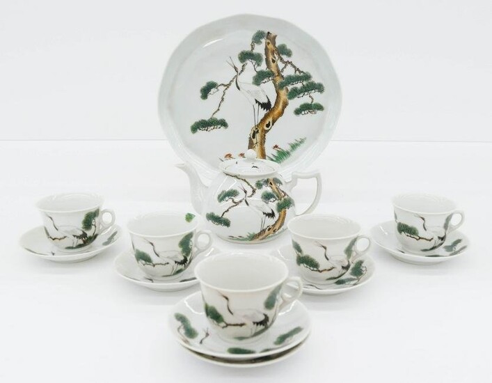 8pc Chinese Jiangxi Ciye Gongsi Porcelain Teaset