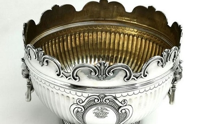 LARGE ANTIQUE VICTORIAN MONTEITH STYLE PUNCH BOWL /