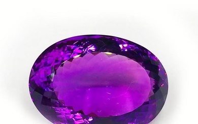 95.72ct Faceted Amethyst Oval Gemstone