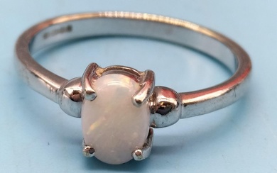 9ct White Gold and Opal Ring. Size N. 2.1...