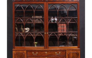 A 19th century Adam Revival mahogany library bookcase, outsw...