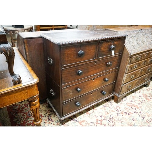 A 19th century Anglo Indian padouk two part chest with gadro...