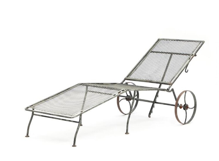 NOT SOLD. A 20th century iron folding chair with adjustable back, legs with wheels. L. 180 cm. – Bruun Rasmussen Auctioneers of Fine Art